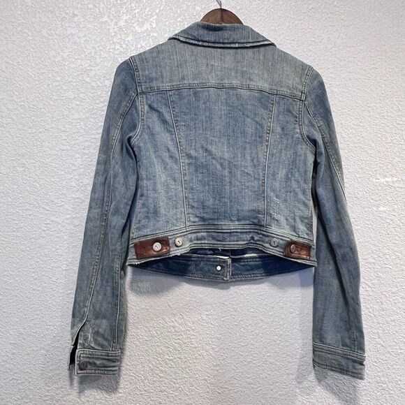 Anthropologie Pilcro and the Letterpress Denim Jean Jacket Cropped Size Small - Picture 2 of 11